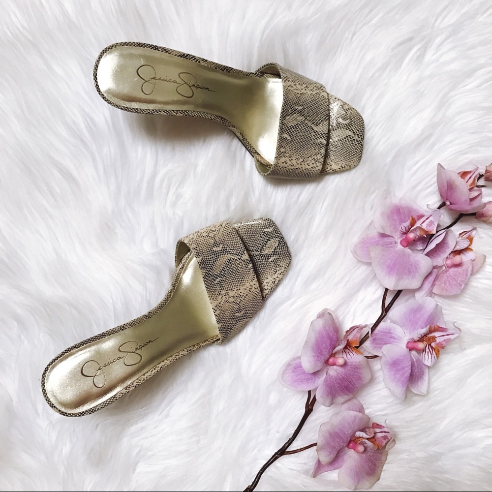 Jessica Simpson Snake Skin Slip On Heels